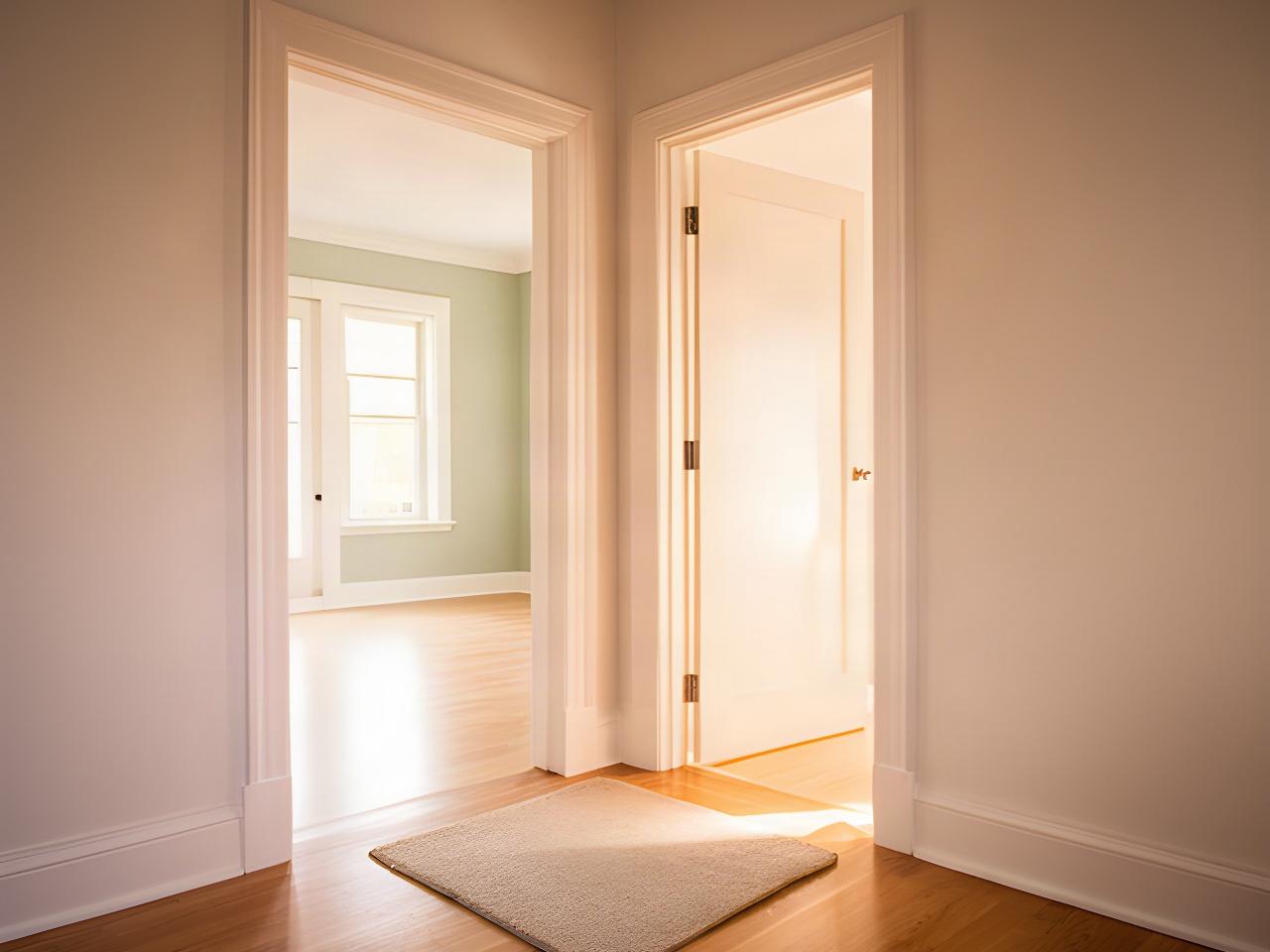 Clean empty home entryway prepared for new residents in Clarksville, Arkansas