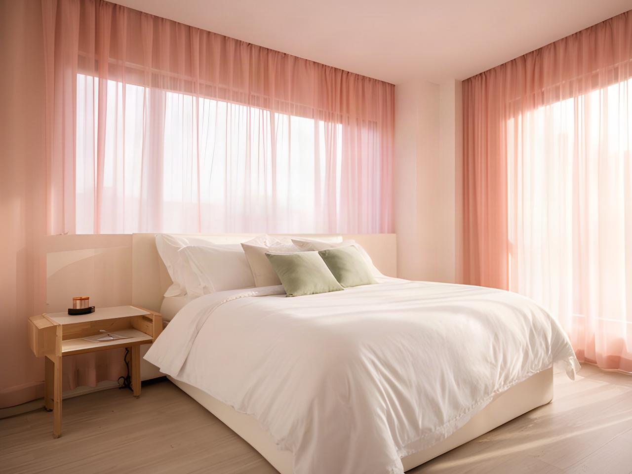 Calm, freshly cleaned bedroom in a Clarksville home with crisp white bedding and morning light